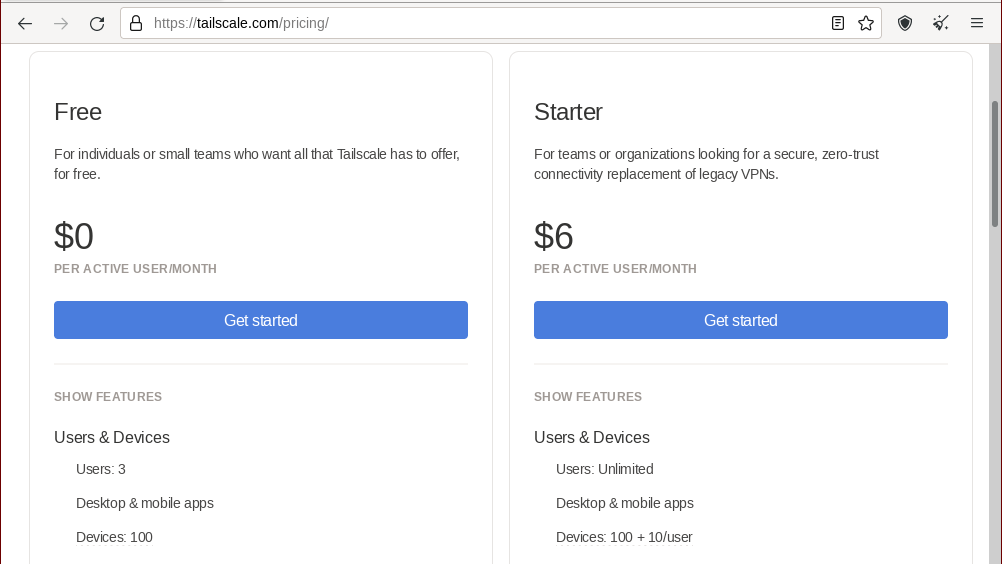 Screenshot of IRC pricing model.